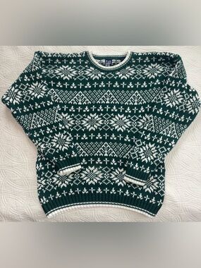 GAP Vintage Fair Isle Cotton Sweater Large